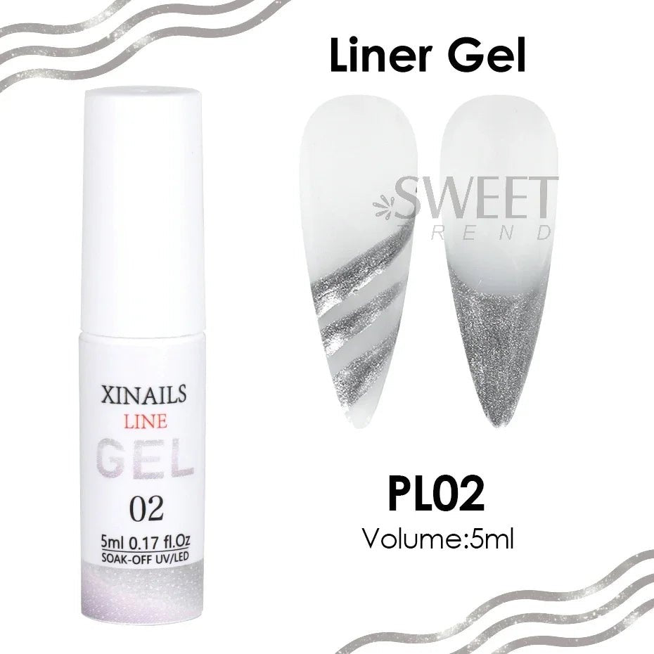 5ml Liner Gel Nail Polish Wire Silk Pen With Brush Black White Semi Permanent Painting Graffiti Tools Drawing Manicure Varnishes - Paola Center