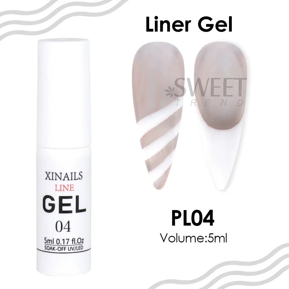 5ml Liner Gel Nail Polish Wire Silk Pen With Brush Black White Semi Permanent Painting Graffiti Tools Drawing Manicure Varnishes - Paola Center