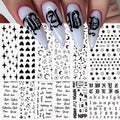 6pcs/set High Gloss Reflective Nail Sticker Gold Silver Aurora Wave Lines 3D Self - Adhesive Nail Art Decal Design Manicure Tool - Paola Center