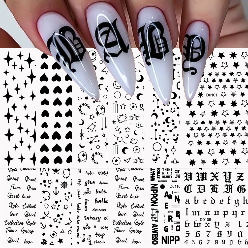 6pcs/set High Gloss Reflective Nail Sticker Gold Silver Aurora Wave Lines 3D Self - Adhesive Nail Art Decal Design Manicure Tool - Paola Center