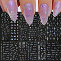 6pcs/set High Gloss Reflective Nail Sticker Gold Silver Aurora Wave Lines 3D Self - Adhesive Nail Art Decal Design Manicure Tool - Paola Center