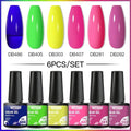 6Pcs/Set Purple Glitter Bright Gel Nail Polish Set Semi Permanent Spring Summer Colors Series Soak Off UV Nail Art Gel Varnish - Paola Center