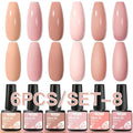 6Pcs/Set Purple Glitter Bright Gel Nail Polish Set Semi Permanent Spring Summer Colors Series Soak Off UV Nail Art Gel Varnish - Paola Center