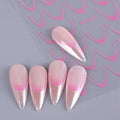 7 sheets French Nail Stickers Nail Fingernail Adhesive Stickers Home Salon Nail Crafting Decoration For Nail Makeup - Paola Center