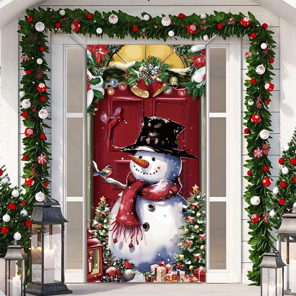 Christmas Snowman Banner Flag 2024 Xmas Gifts Merry Christmas Decorations For Home Navidad Christmas Ornament New Year Gift 2025