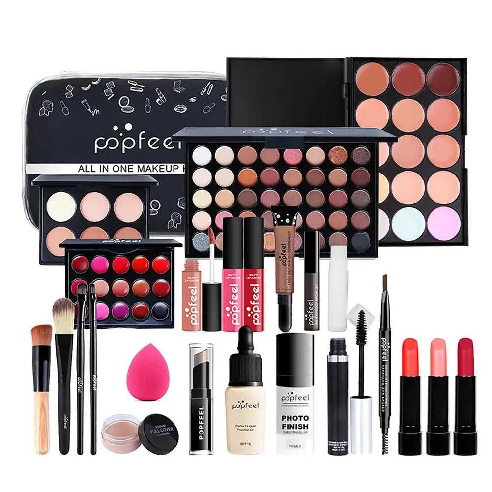 Make Up Sets Eyeshadow Lipstick Eyebrow Concealer Powder Brush Complete Cosmetics Kit For Female Beginner Student Full Set