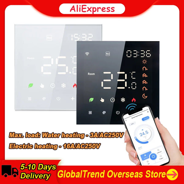 Smart Tuya WiFi Thermostat Voice Control 3A/16A Digital Programmable LCD Heating Temperature Controller Digital Wall Thermostat