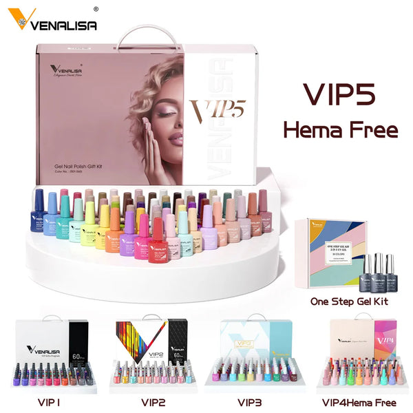 1Set VENALISA VIP Kit Whole Set Nail Gel Polish with Color Display For New Learner Nail Maincure Gel Varnish Branded Suitcase