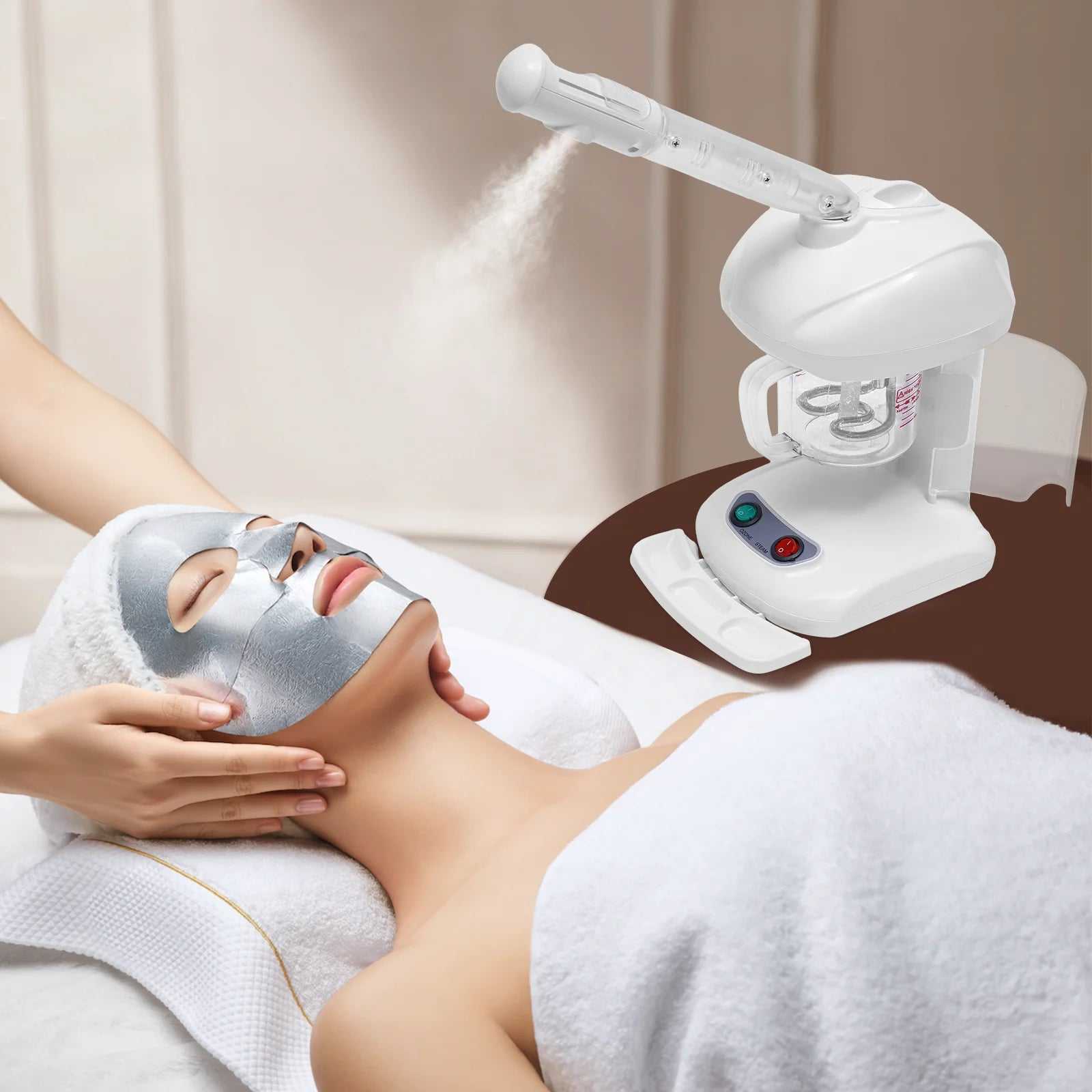 Hair Care Device Ozone 480W Professional Salon Ozone Steamer 360° Rotating Nozzle Multifunction Face Detox Machine