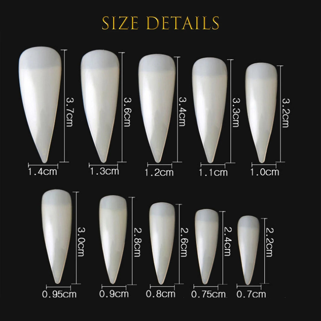 Acrylic Nail Tips 500Pcs Full Cover False Long French Finger Nail Manicure Tools - Paola Center