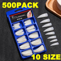 Acrylic Nail Tips 500Pcs Full Cover False Long French Finger Nail Manicure Tools - Paola Center