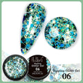 BOZLIN Chameleon Flake Gel Nail Polish Spring Color Sparkling Sequins Soak Off UV Glitter Gel Varnish Nail Art Decoration 5ML - Paola Center