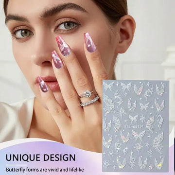 Butterfly Nail Artistic Stickers High - end Nail Stickers DIY Manicure Nail Decoration Celebrity Mermaid Adhesive Decals - Paola Center