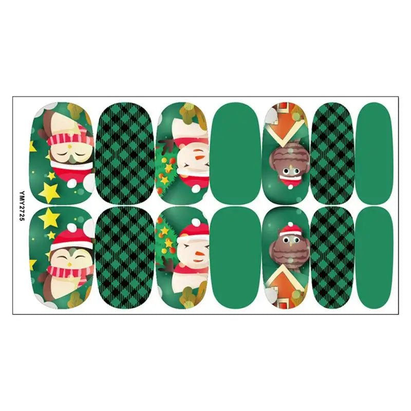 Christmas Nail Stickers 3D Christmas Self - Adhesive Nail Stickers Tips DIY Decoration With Snowflakes Snowmen - Paola Center
