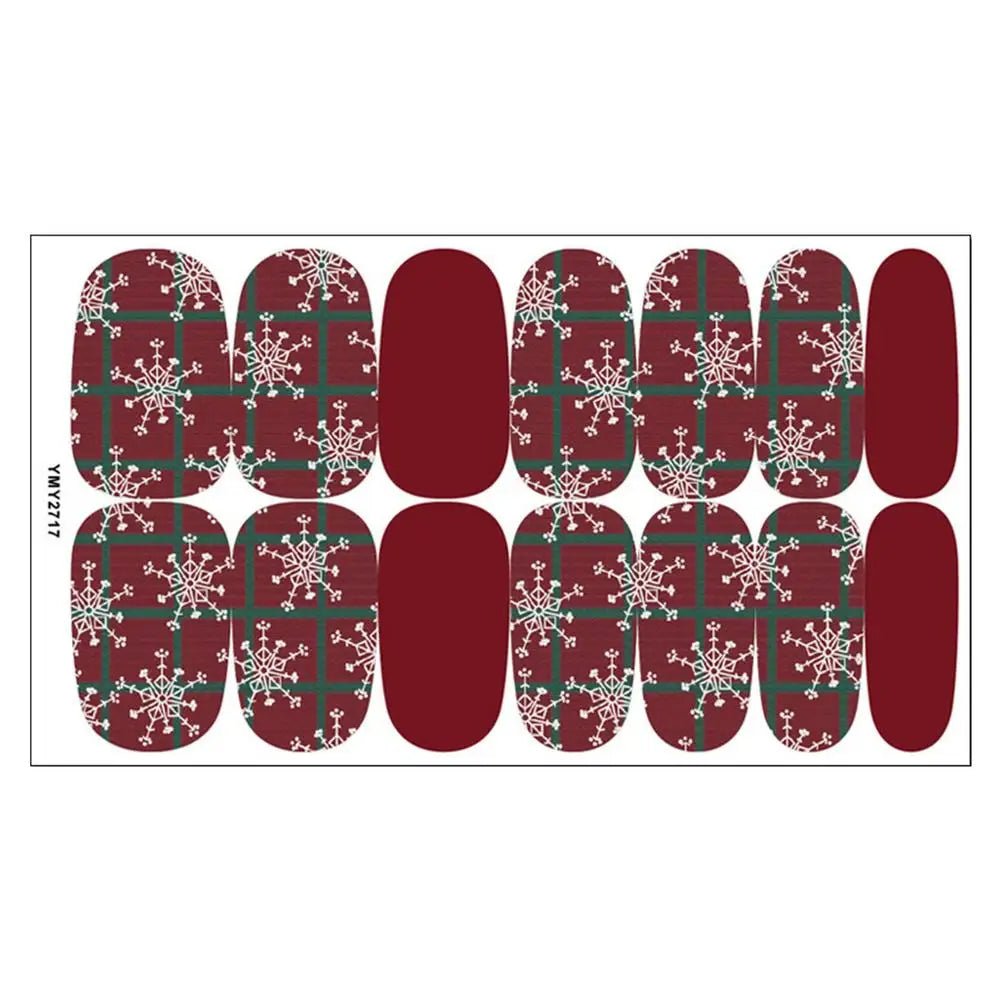 Christmas Nail Stickers 3D Christmas Self - Adhesive Nail Stickers Tips DIY Decoration With Snowflakes Snowmen - Paola Center