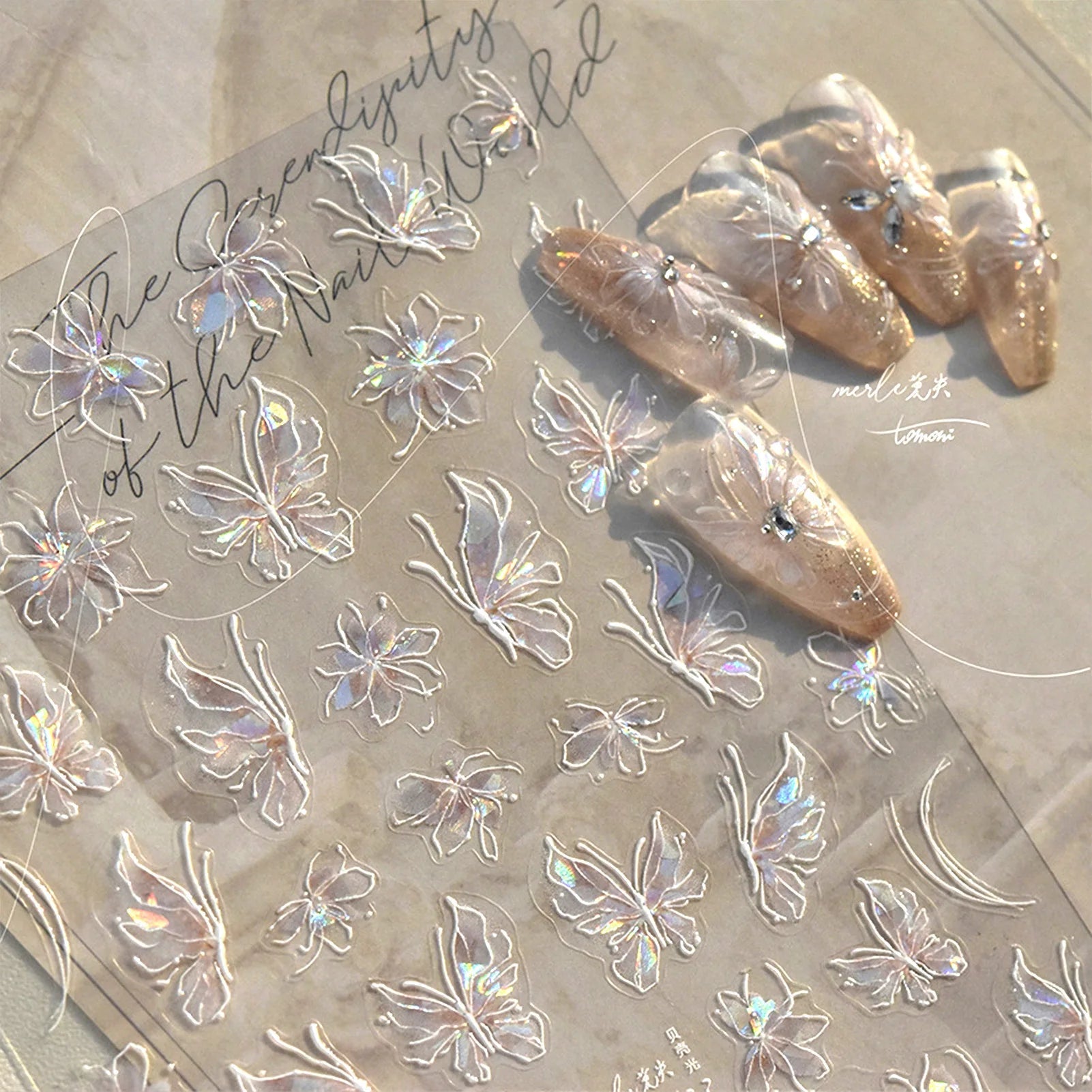 DIY Nail Stickers Fairy Butterfly Nail Art Tips Self - adhesive Butterfly Design Nail Decals for women manicure accessories - Paola Center