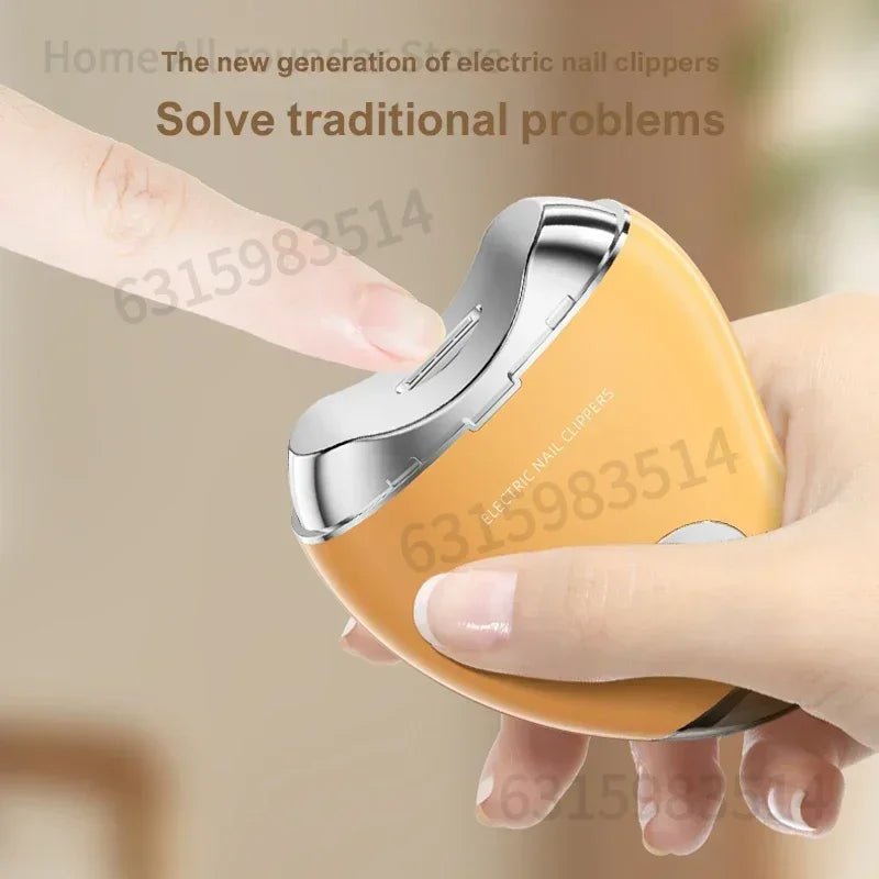 Electric Nail Clipper with LED Light 3 Gears Double - Headed Cute Mango Shape Trimmer and Polisher Baby Toes Nail Clipper - Paola Center