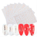 Festive Christmas Self - Adhesive Nail Decal Stickers with Snowflake, Snowman, Santa Claus, Tree, Rose - Golden Winter Nail Art De - Paola Center