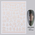 Festive Christmas Self - Adhesive Nail Decal Stickers with Snowflake, Snowman, Santa Claus, Tree, Rose - Golden Winter Nail Art De - Paola Center