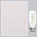 Festive Christmas Self - Adhesive Nail Decal Stickers with Snowflake, Snowman, Santa Claus, Tree, Rose - Golden Winter Nail Art De - Paola Center