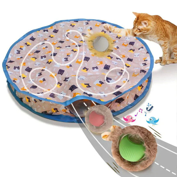 Interactive Cat Toys Ball Fast Rolling in Pouch Hide and Seek Kitten Toy Motion Activated Interactive Cat Toy for Indoor - Verschic Paris