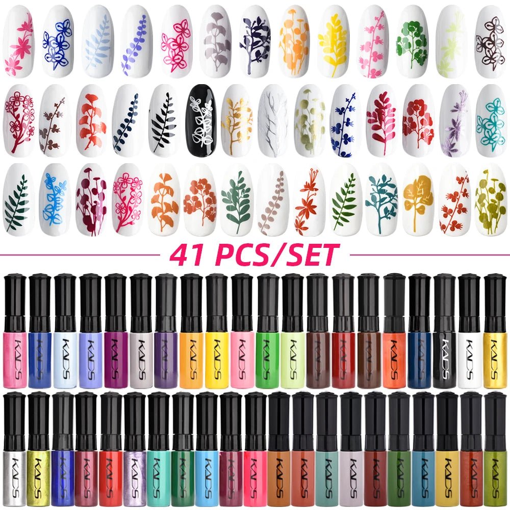 KADS 41pcs Nail Stamping Polish Set Nail Art Stamp Plate Printing Lacquer 7ml DIY Nail Art Polish for Nails Manicure Varnish - Paola Center