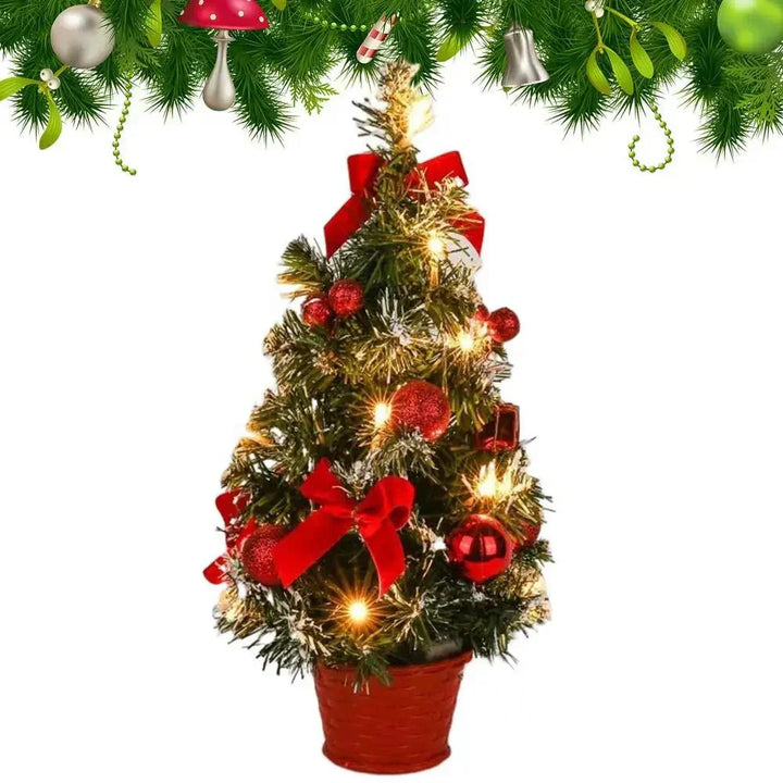 LED Mini Christmas Tree Small Christmas Tree With Lights Home Decoration Tabletop Centerpiece Xmas Tree Decoration New Year Gift - Verschic Paris