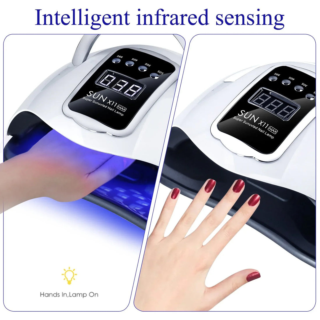 LED Nail Lamp X11 Smart Sensor Gel Dryer Machine,Fast Curing 30s for Professional Salon&Home Use Portable Nail Equipment - Paola Center