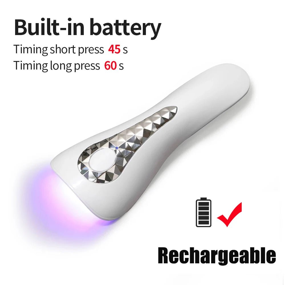 LINMANDA Handheld UV LED Nail Lamp USB Rechargeable Mini Manicure Lamp Nail Dryer With 5 Lamp Beads Quick Drying Gel Nail Polish - Paola Center