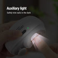 Nail trimmer with auxiliary light for safely trimming luxury nails, inspired by Hailey Bieber nails