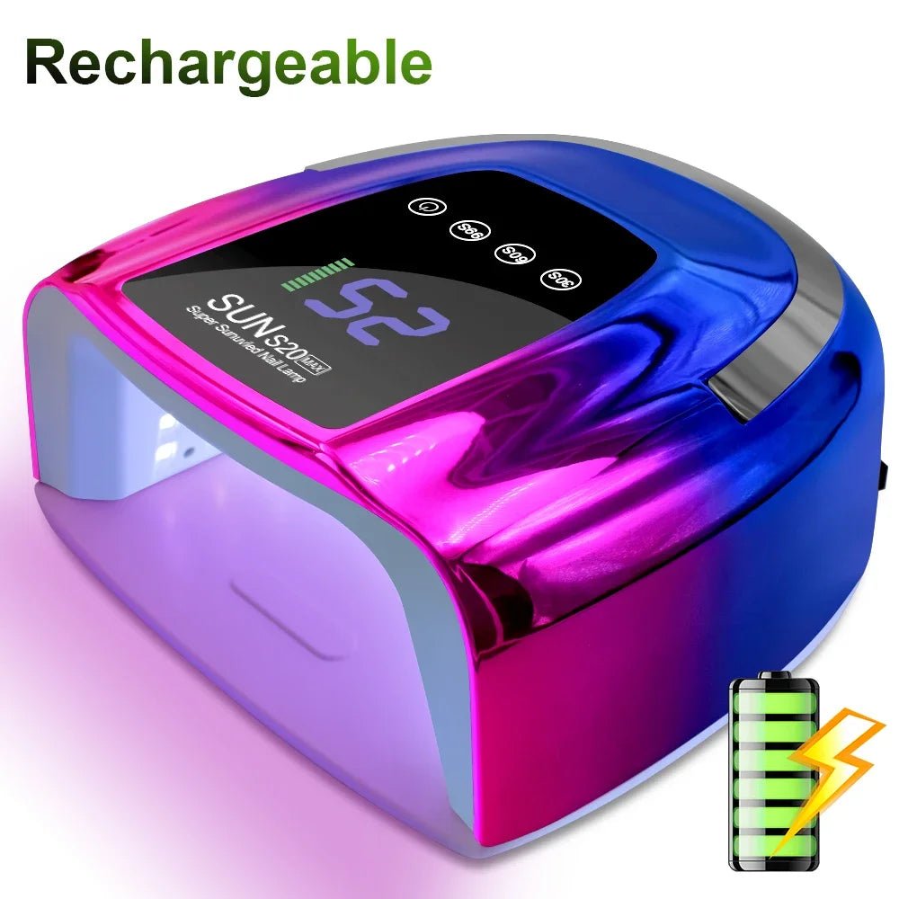 Rechargeable UV LED Nail Lamp in Pink and Purple for luxury nails and nail art supplies