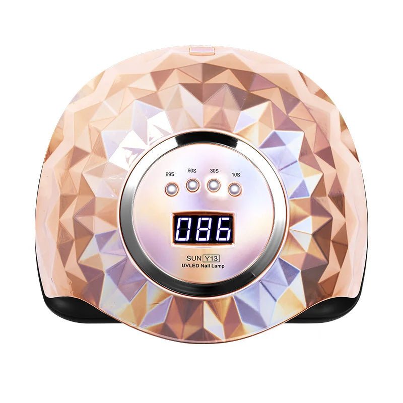SUN Y13 UV LED Nail Lamp in rose gold with digital display for luxury nails and nail art supplies