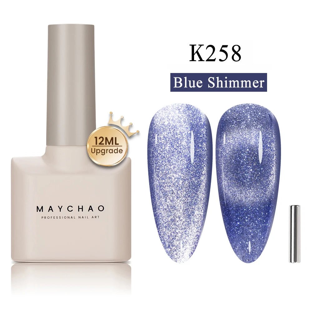 MAYCHAO 12ML Cat Eye Gel Nail Polish With Magnet Soak off UV Holographic Magnetic Rainbow Gel Polish for Nail Art DIY Manicure - Paola Center