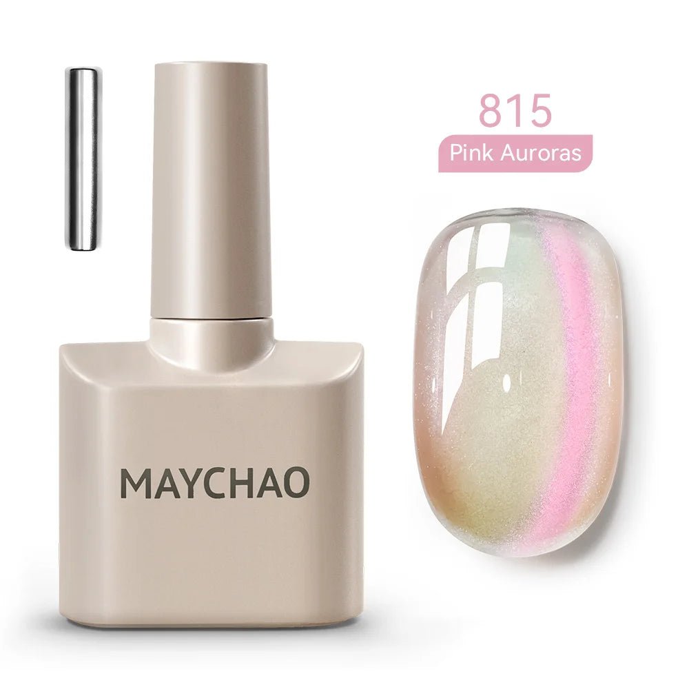 MAYCHAO 12ML Cat Eye Gel Nail Polish With Magnet Soak off UV Holographic Magnetic Rainbow Gel Polish for Nail Art DIY Manicure - Paola Center