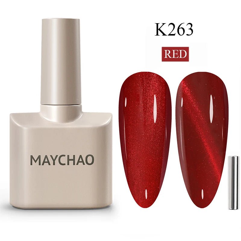 MAYCHAO 12ML Cat Eye Gel Nail Polish With Magnet Soak off UV Holographic Magnetic Rainbow Gel Polish for Nail Art DIY Manicure - Paola Center
