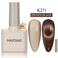 MAYCHAO 12ML Cat Eye Gel Nail Polish With Magnet Soak off UV Holographic Magnetic Rainbow Gel Polish for Nail Art DIY Manicure - Paola Center