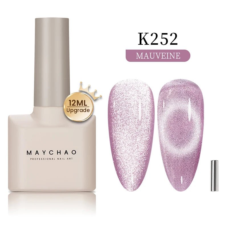 MAYCHAO 12ML Cat Eye Gel Nail Polish With Magnet Soak off UV Holographic Magnetic Rainbow Gel Polish for Nail Art DIY Manicure - Paola Center