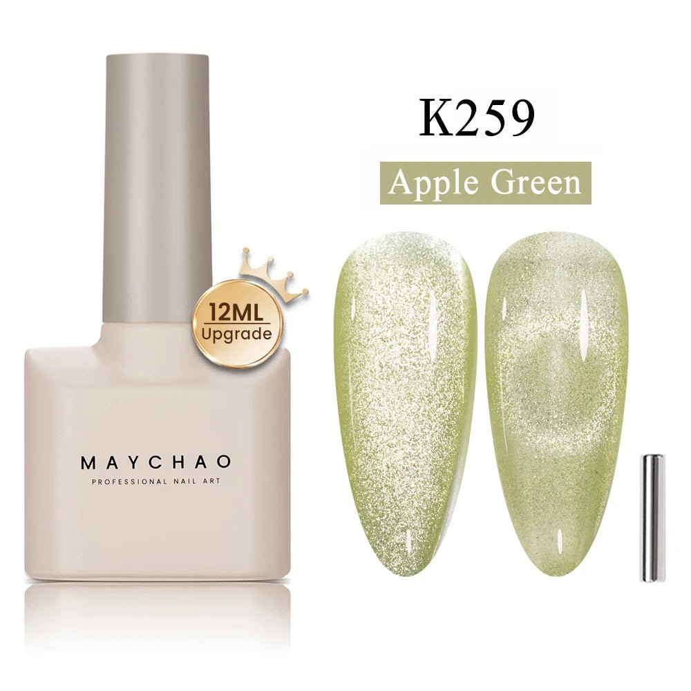 MAYCHAO 12ML Cat Eye Gel Nail Polish With Magnet Soak off UV Holographic Magnetic Rainbow Gel Polish for Nail Art DIY Manicure - Paola Center