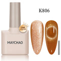MAYCHAO 12ML Cat Eye Gel Nail Polish With Magnet Soak off UV Holographic Magnetic Rainbow Gel Polish for Nail Art DIY Manicure - Paola Center