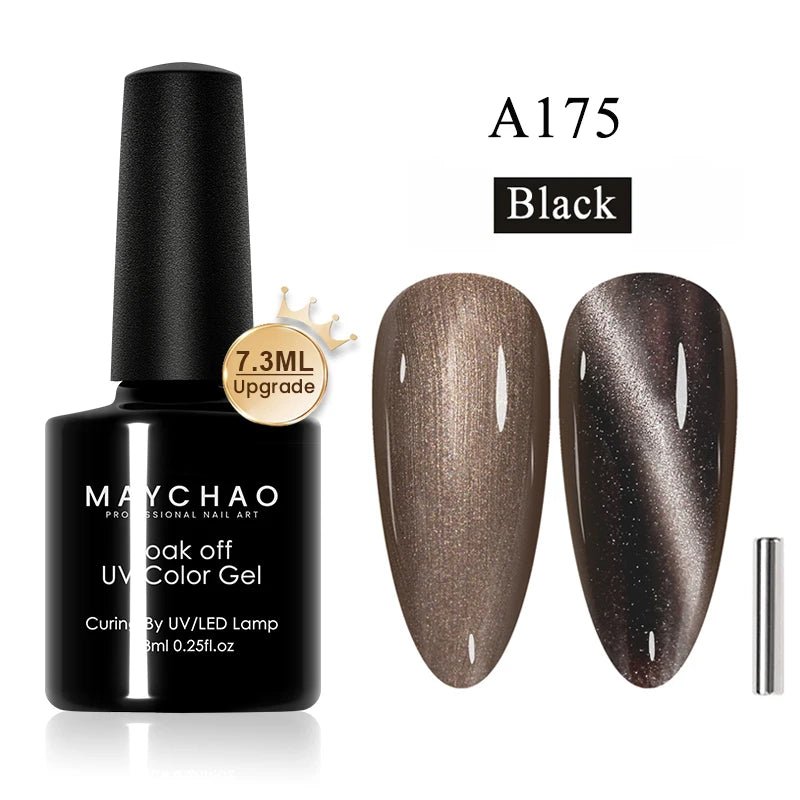 MAYCHAO 12ML Cat Eye Gel Nail Polish With Magnet Soak off UV Holographic Magnetic Rainbow Gel Polish for Nail Art DIY Manicure - Paola Center