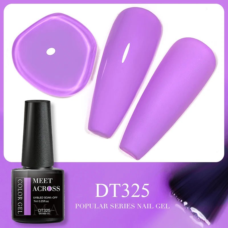 MEET ACROSS 5ml Pink Dried Flower Gel Nail Polish Natural Flower Fairy Nail Art Gel Soak Off UV LED Painting Varnishes For Nails - Paola Center