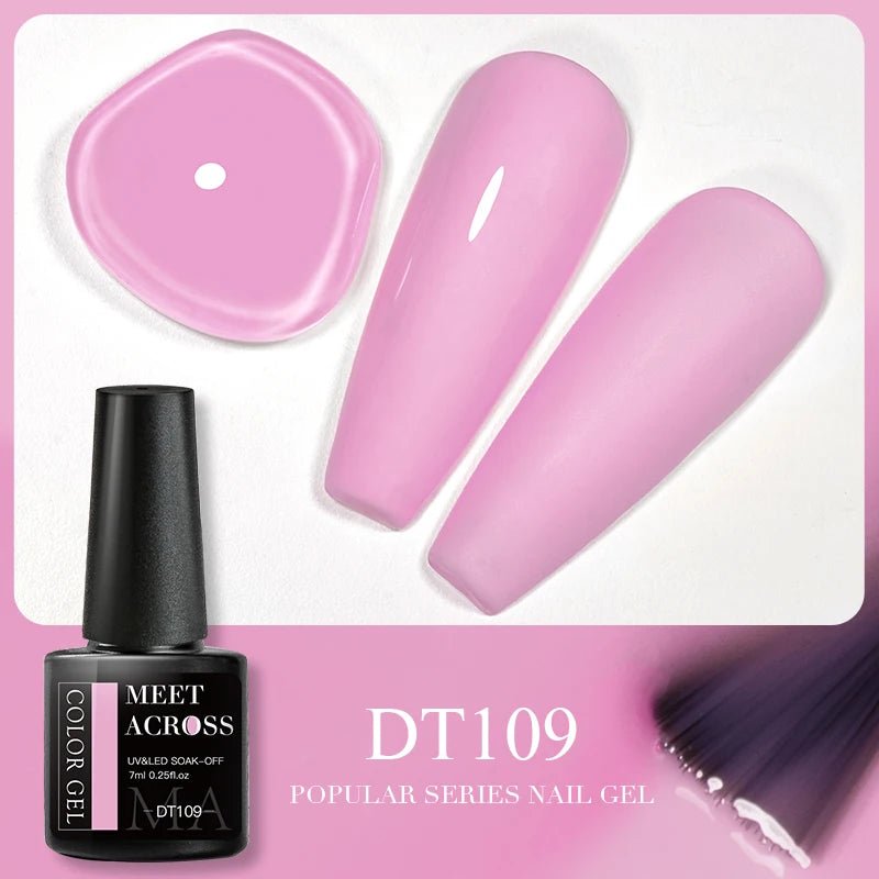 MEET ACROSS 5ml Pink Dried Flower Gel Nail Polish Natural Flower Fairy Nail Art Gel Soak Off UV LED Painting Varnishes For Nails - Paola Center