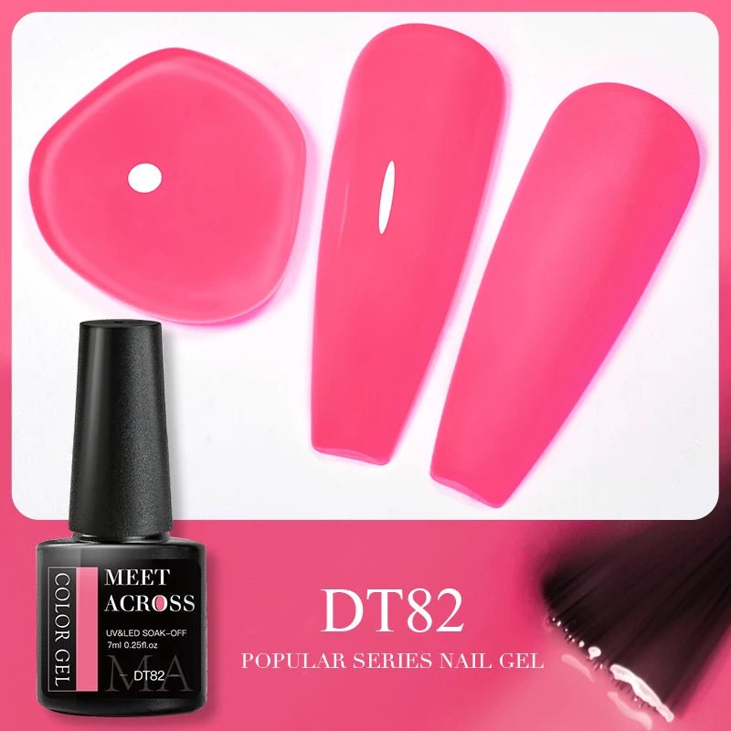 MEET ACROSS 5ml Pink Dried Flower Gel Nail Polish Natural Flower Fairy Nail Art Gel Soak Off UV LED Painting Varnishes For Nails - Paola Center