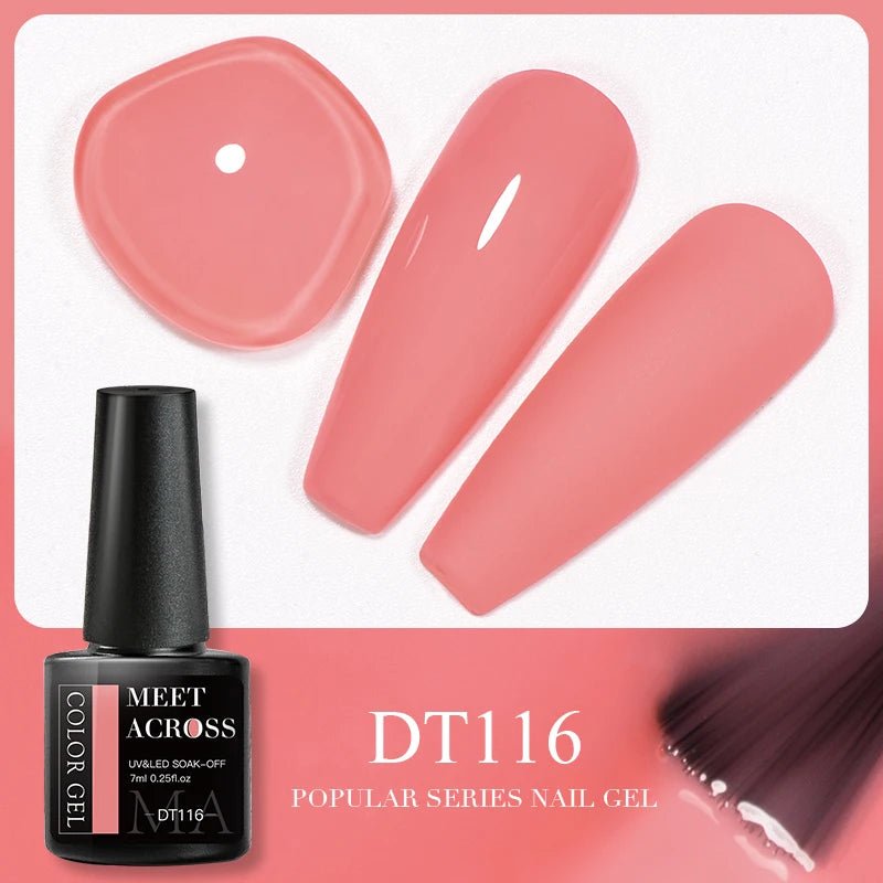 MEET ACROSS 5ml Pink Dried Flower Gel Nail Polish Natural Flower Fairy Nail Art Gel Soak Off UV LED Painting Varnishes For Nails - Paola Center