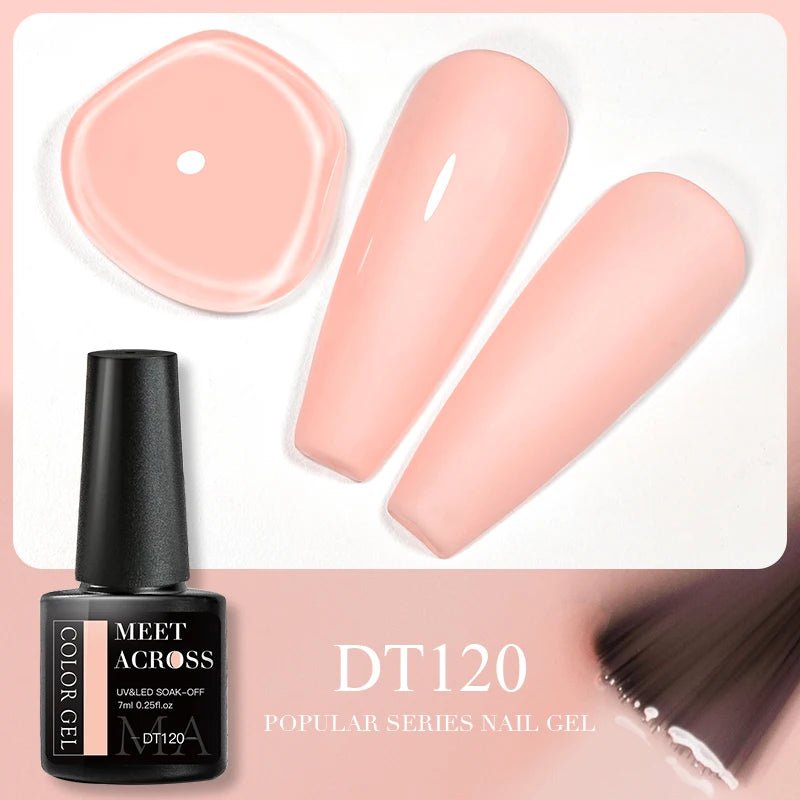 MEET ACROSS 5ml Pink Dried Flower Gel Nail Polish Natural Flower Fairy Nail Art Gel Soak Off UV LED Painting Varnishes For Nails - Paola Center
