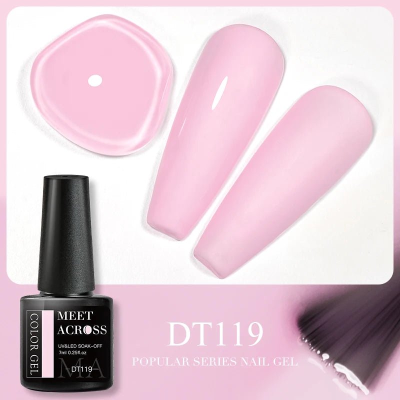 MEET ACROSS 5ml Pink Dried Flower Gel Nail Polish Natural Flower Fairy Nail Art Gel Soak Off UV LED Painting Varnishes For Nails - Paola Center