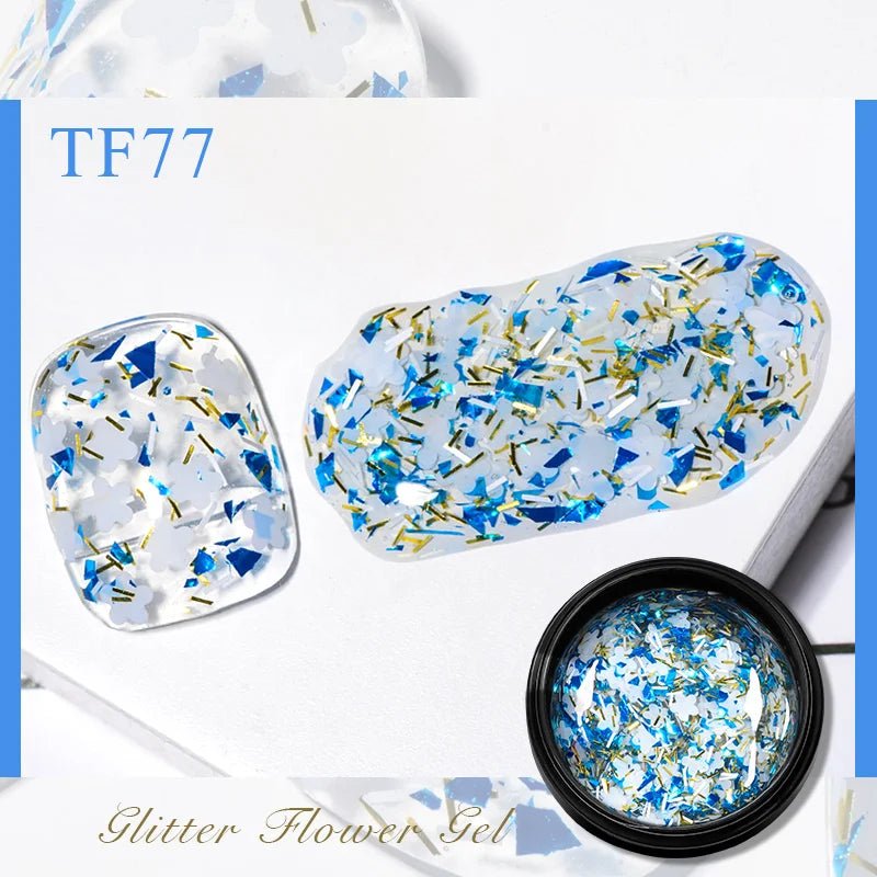 MEET ACROSS 5ml Pink Dried Flower Gel Nail Polish Natural Flower Fairy Nail Art Gel Soak Off UV LED Painting Varnishes For Nails - Paola Center