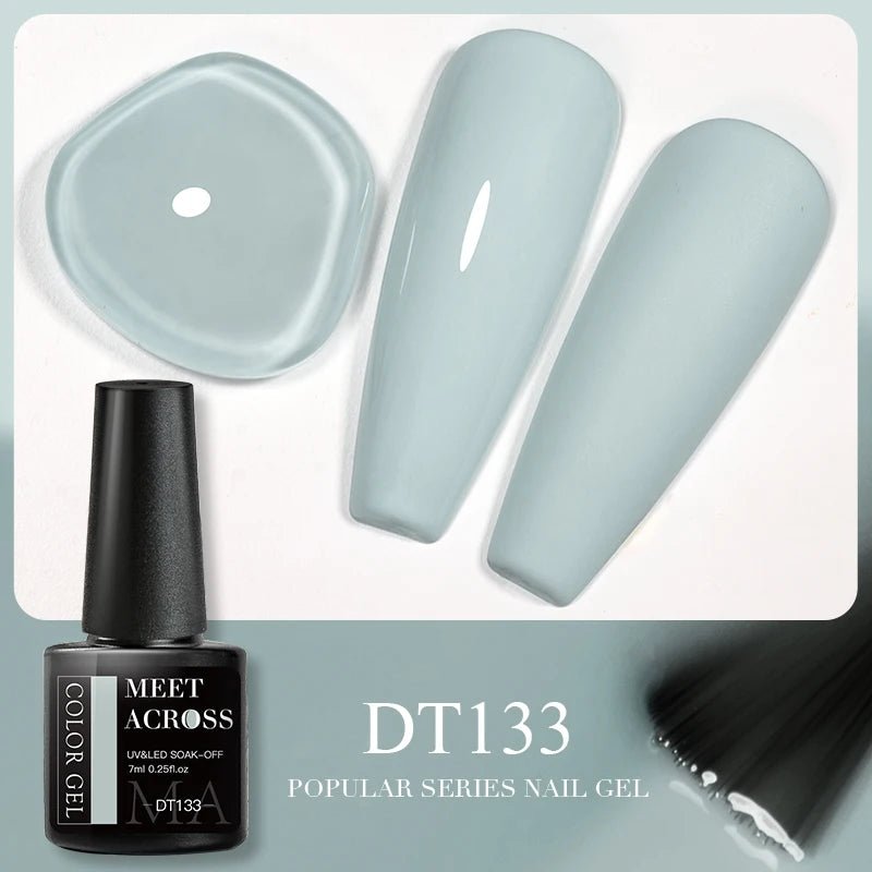 MEET ACROSS 5ml Pink Dried Flower Gel Nail Polish Natural Flower Fairy Nail Art Gel Soak Off UV LED Painting Varnishes For Nails - Paola Center