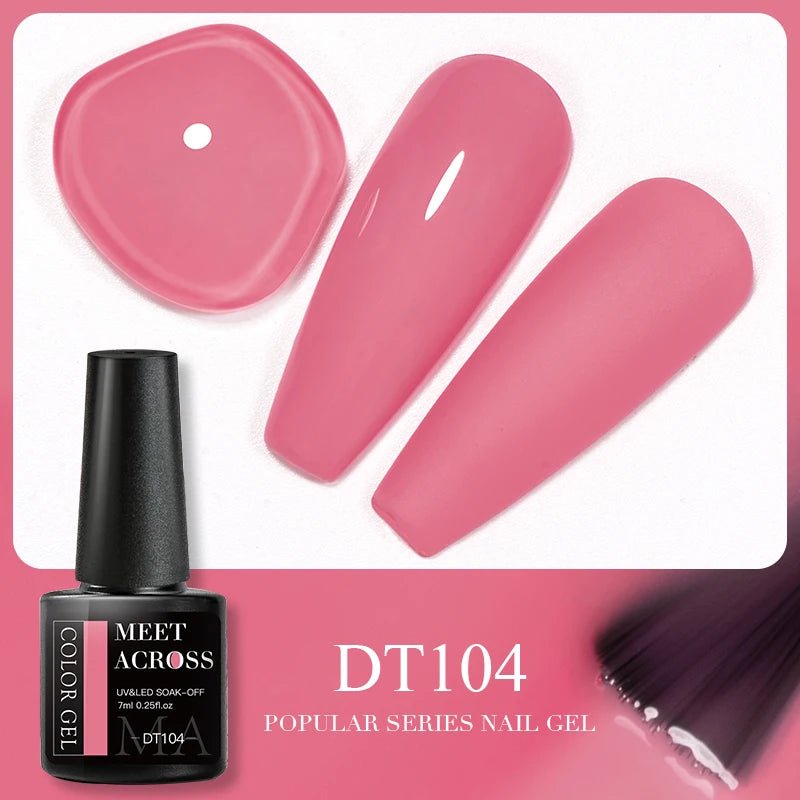 MEET ACROSS 5ml Pink Dried Flower Gel Nail Polish Natural Flower Fairy Nail Art Gel Soak Off UV LED Painting Varnishes For Nails - Paola Center