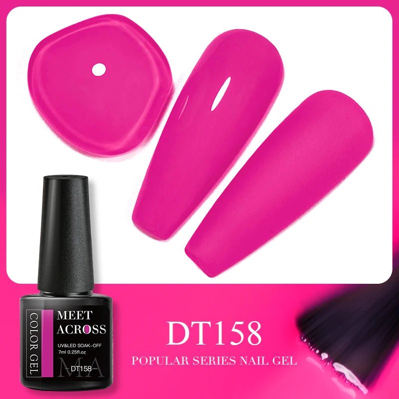 MEET ACROSS 5ml Pink Dried Flower Gel Nail Polish Natural Flower Fairy Nail Art Gel Soak Off UV LED Painting Varnishes For Nails - Paola Center